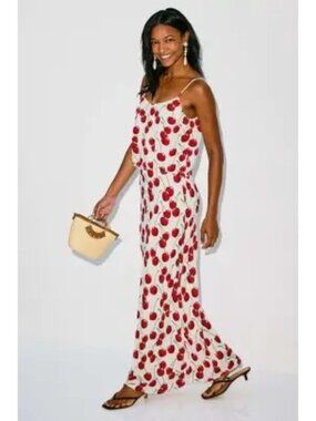 R-65. Muma World White Cherry Bias Maxi Skirt XL